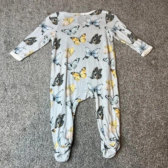 Milkbarn Baby Footed Romper 3-6 Months Butterfly Organic Cotton Snap Pajama - Picture 10 of 13